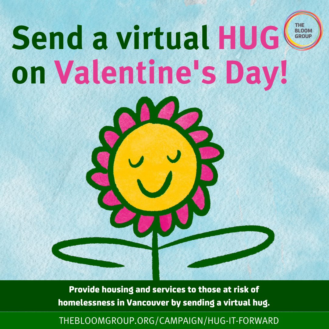 bloomgrp's tweet photo. On Valentine’s Day, show that special someone how much you care. Send them a virtual hug: https://t.co/Ymbqns5xQL

Every hug provides a donation to The Bloom Group.

We could all use a hug.

HUG-It-Forward!
#HUG-It-Forward#Valentine’sDay #Valentine https://t.co/8L1Sv7kefg