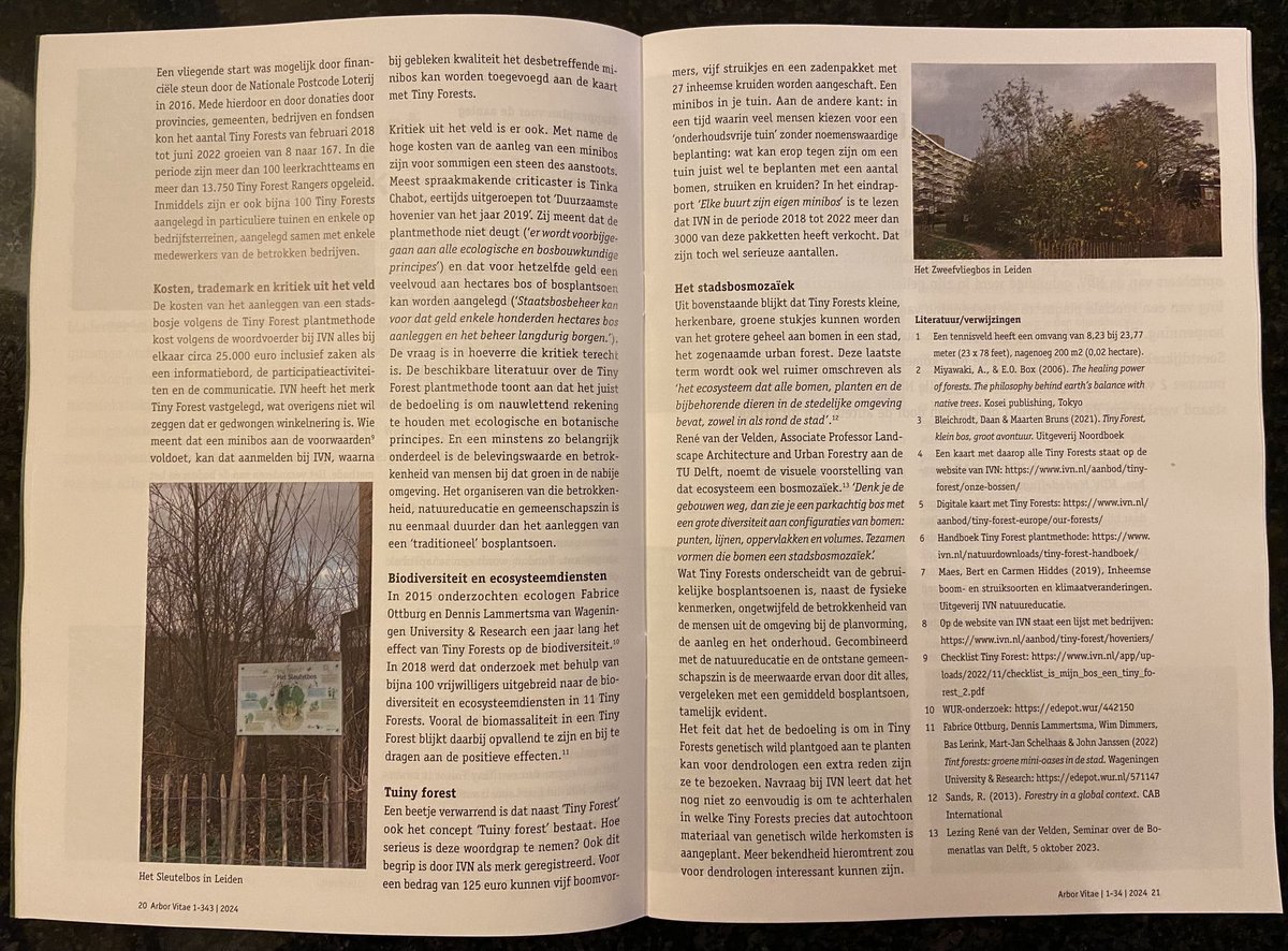 LatynNL's tweet photo. Altijd weer gaaf om je artikel in gedrukt vorm te zien. Deze keer over Tiny forests.
In Arbor vitae, het bulletin van de Nederlandse Dendrologische Vereniging en Koninklijke Vereniging van Boskoopse Culturen. Nummer 2024_1
#NDV #KVBC #IVN #TIny_Forests # Bomen #Miyawaki_forests https://t.co/qPpYB1K8l6