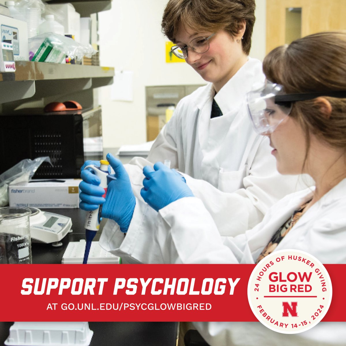 It's time for #GlowBigRed! Support our students by: ✅ giving ✅ sharing ✅ glowing go.unl.edu/psycglowbigred @nebraskanfund @unlcas