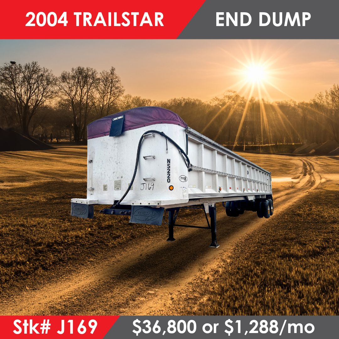 Are you looking for an aluminum frameless end dump for the coming spring? Look no further than this 2004 Trailstar! Message us for more info!
.
#EndDump #DumpTrailer #EndDumpTrailer