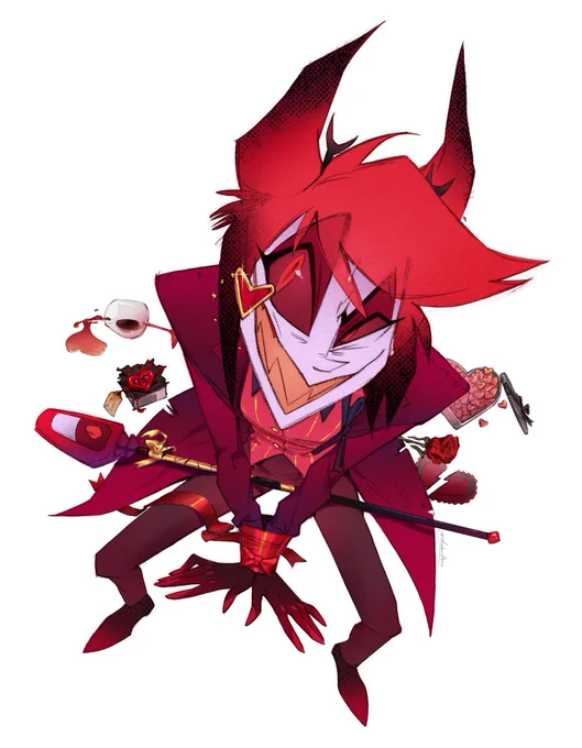 "This is not the gift I had in mind, my dear."I DID IT! I recommend not to touch the red ribbon#HazbinHotel #HazbinHotelAlastor 