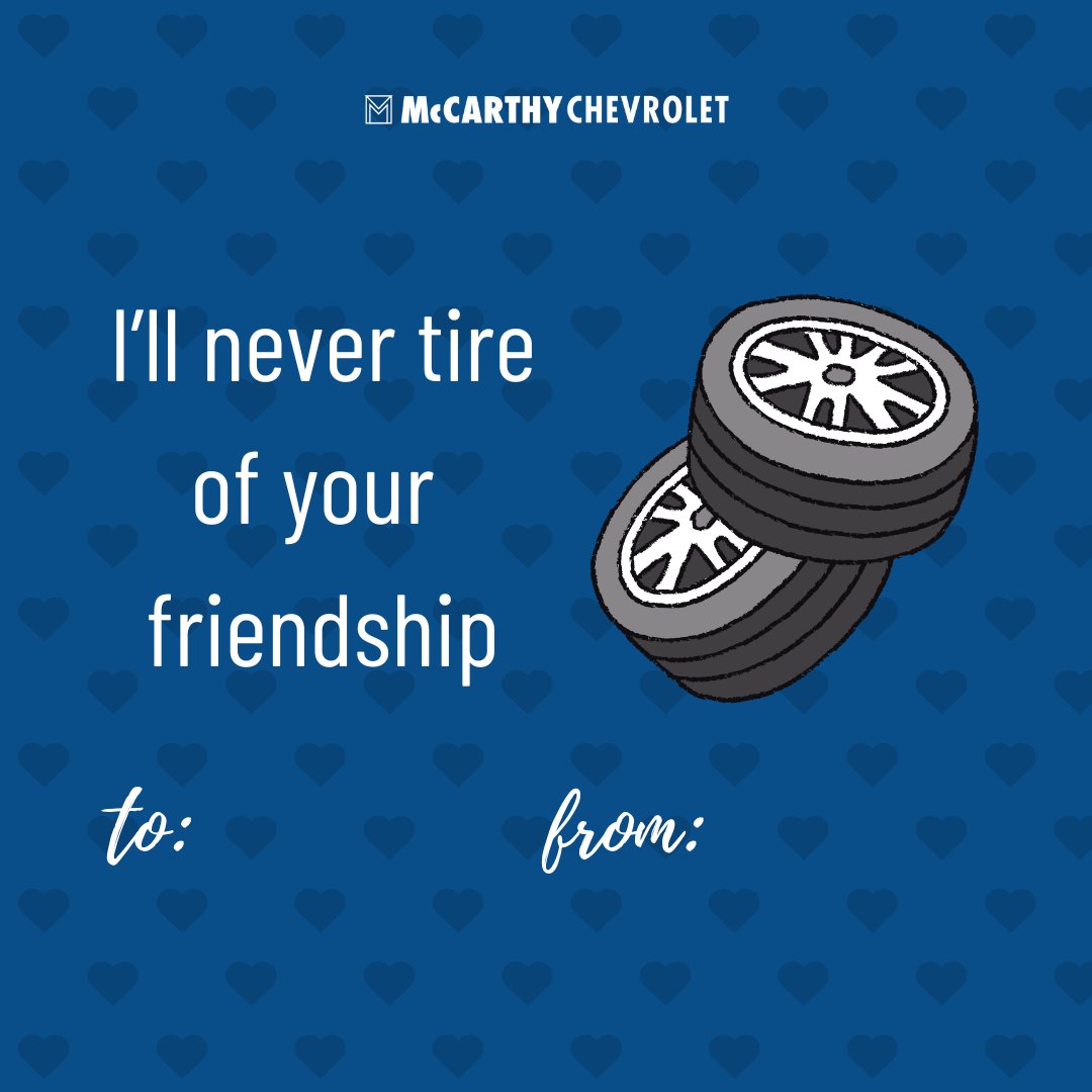 Happy Valentines Day from McCarthy Chevrolet! 💖🤗

🔗 mccarthychevykc.com
📲 (913) 324-7200

#McCarthyChevrolet #ValentinesDay #ChevyLove #CarLovers #CarDealership #LoveCars #ValentinesDayCards #Chevy #Chevrolet #KC #KansasCity #Olathe #KCCars #CarDealership