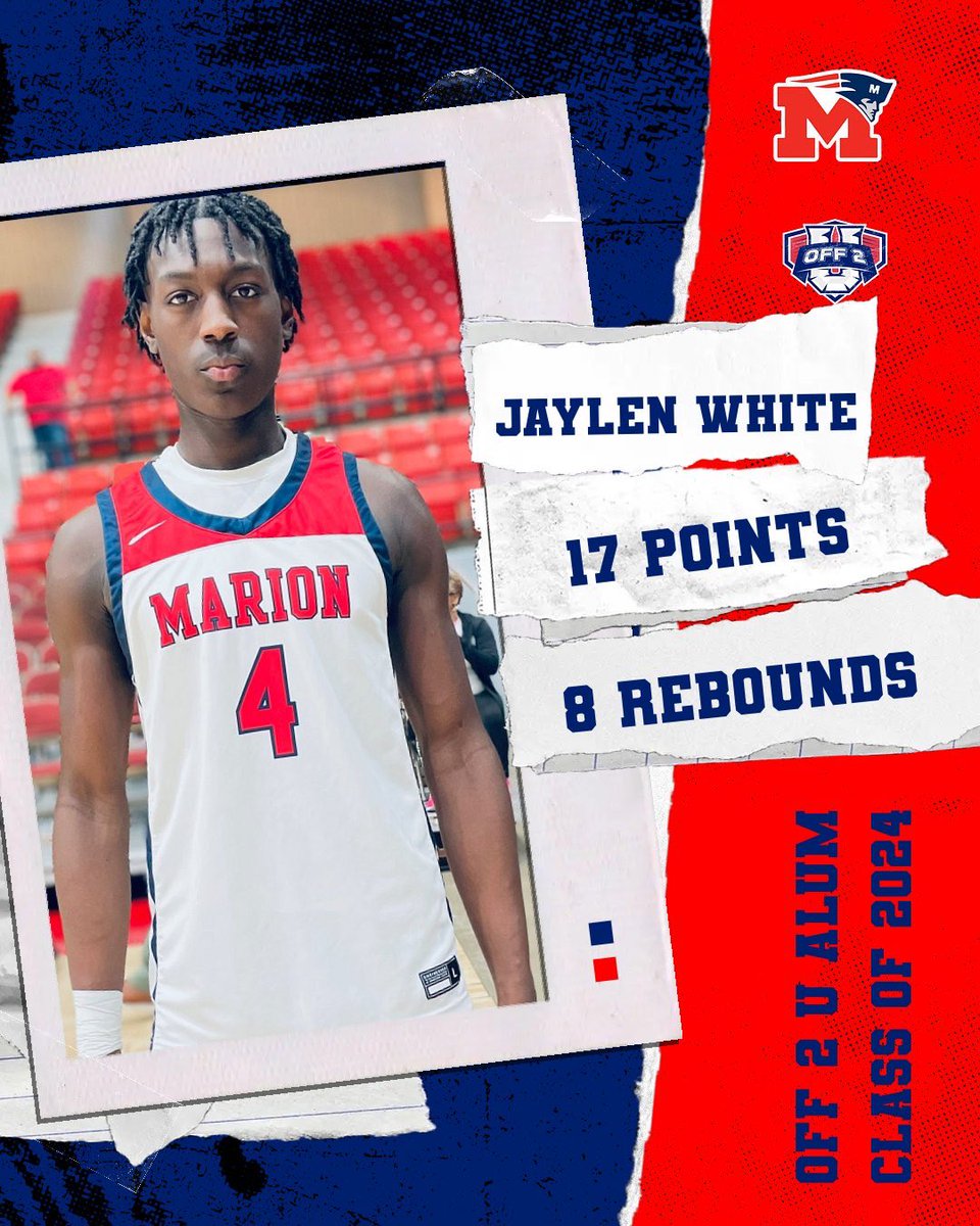 OFF2U (@off2u_) on Twitter photo 🚨OFF 2 U SPOTLIGHT🚨
OFF 2 U Alumni <a href="/DarealJwhite4/">Jalen White</a> with a dominant performance in conference play to keep Marion in the hunt for a conference championship! #OFF2U 🚨OFF 2 U SPOTLIGHT🚨
OFF 2 U Alumni <a href="/DarealJwhite4/">Jalen White</a> with a dominant performance in conference play to keep Marion in the hunt for a conference championship! #OFF2U