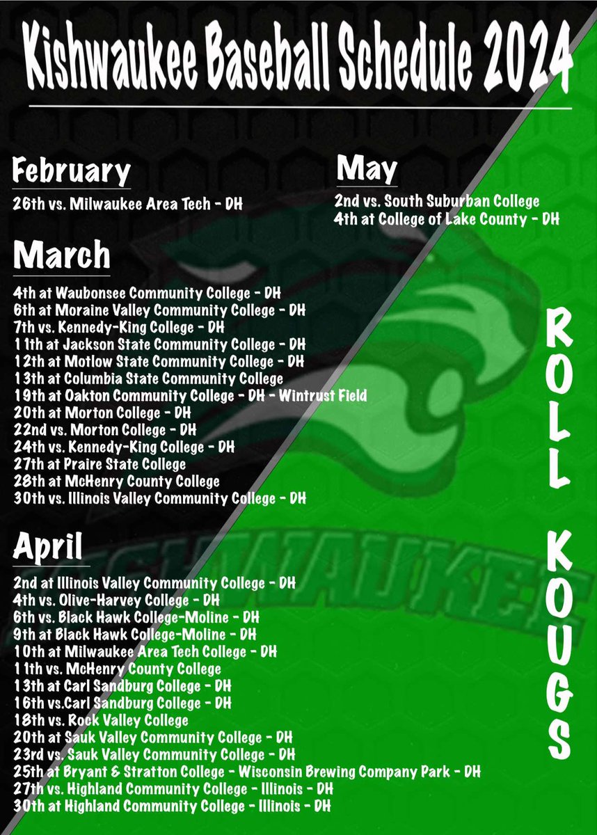 2024 Schedule

#RollKougs