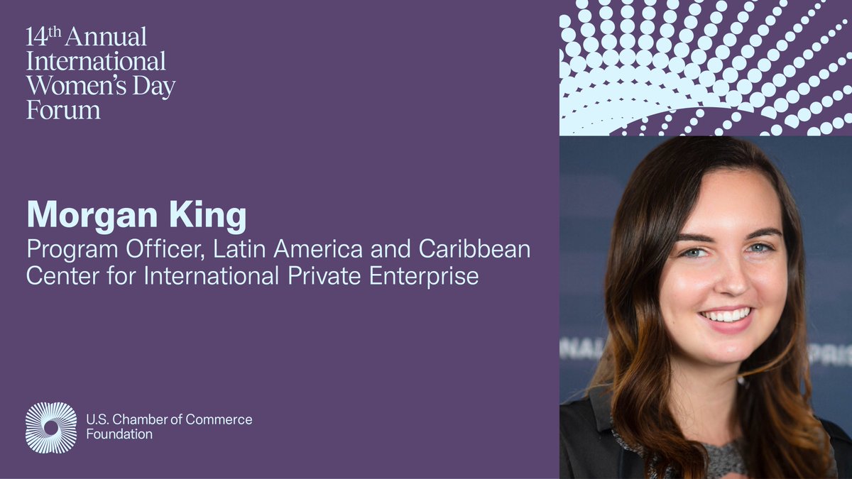 Join us on 2/28 for @USCCFoundation's International Women's Day Forum! #IWDForum

@cipe_lac Program Officer Morgan King will take the stage to discuss the importance of safety and security for women and girls.

Register here: bit.ly/3OLLFGO