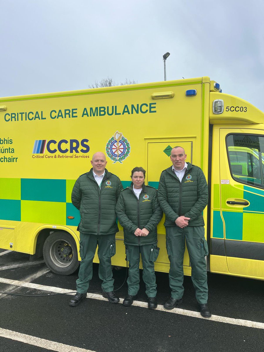 Welcome to the newest members of the @AmbulanceNAS CCRS team - Phil, Aveen and Stephen who will be working accross our three retrieval services - @transport_neo , @IPATS_NASCCRS and @MICAS_NASCCRS - MICAS based at Cherry Orchard in Dublin.