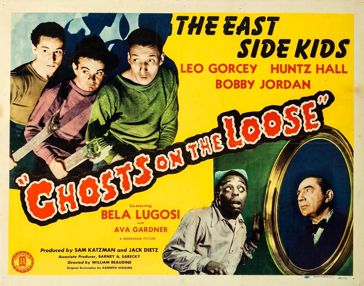 Groove into vintage vibes with Bela Lugosi & the cats from the East Side in this comedy-horror gem! Catch Ava Gardner in her debut role this weekend? The gang's in for some ghostly surprises as they tackle a haunted house. Far out! #ClassicFlick #OffbeatCinema