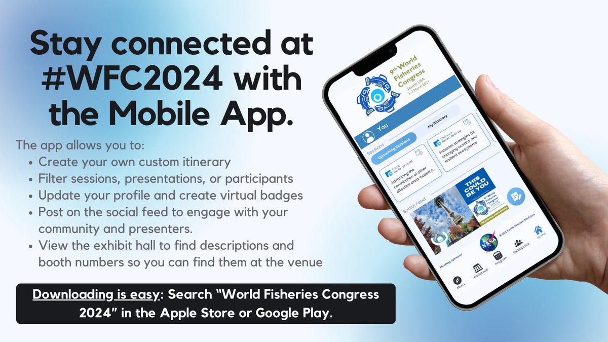 18 days until we kick-off #WFC2024! Schedule your week, connect with friends, and more with the #WFC2024 mobile app! The mobile app is the easiest way to stay up to date with schedule changes and announcements throughout the week 🤳