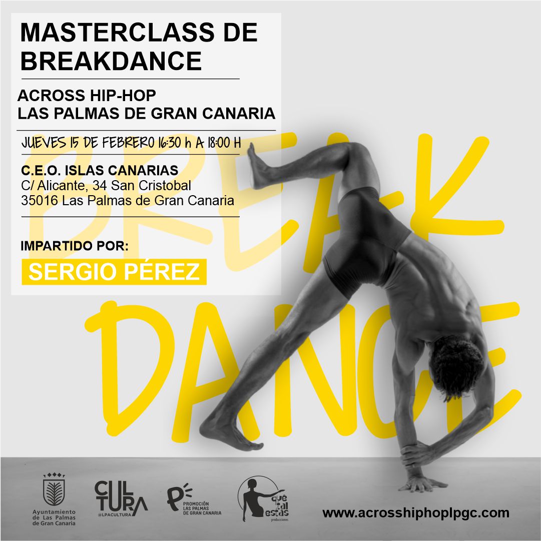 ACROSSLPGC's tweet photo. #masterclassbreakdance

SERGIO PÉREZ impartirá Master Class de Breakdance a l@s alumn@s de ACROSS HIP-HOP LPGC 2024.

¡Vamos a pasarlo bien! 👏

@lpacultura

https://t.co/JterPZ4ujj
#ACROSSHIPHOPLPGC2024 #creandociudadlpgc #danzasurbanas #distritodanza https://t.co/c8IaiEuMAL