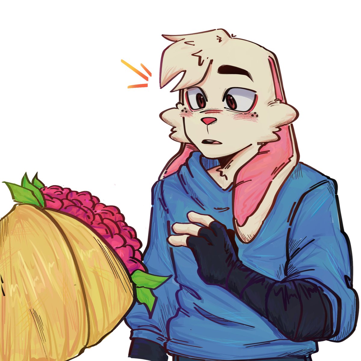 Coffe_sugar_'s tweet photo. Will he accept the flowers? 

Happy Valentines!💖(I always love drawing these silly ones)
#rottmnt #leosagi https://t.co/WHH06tYmny