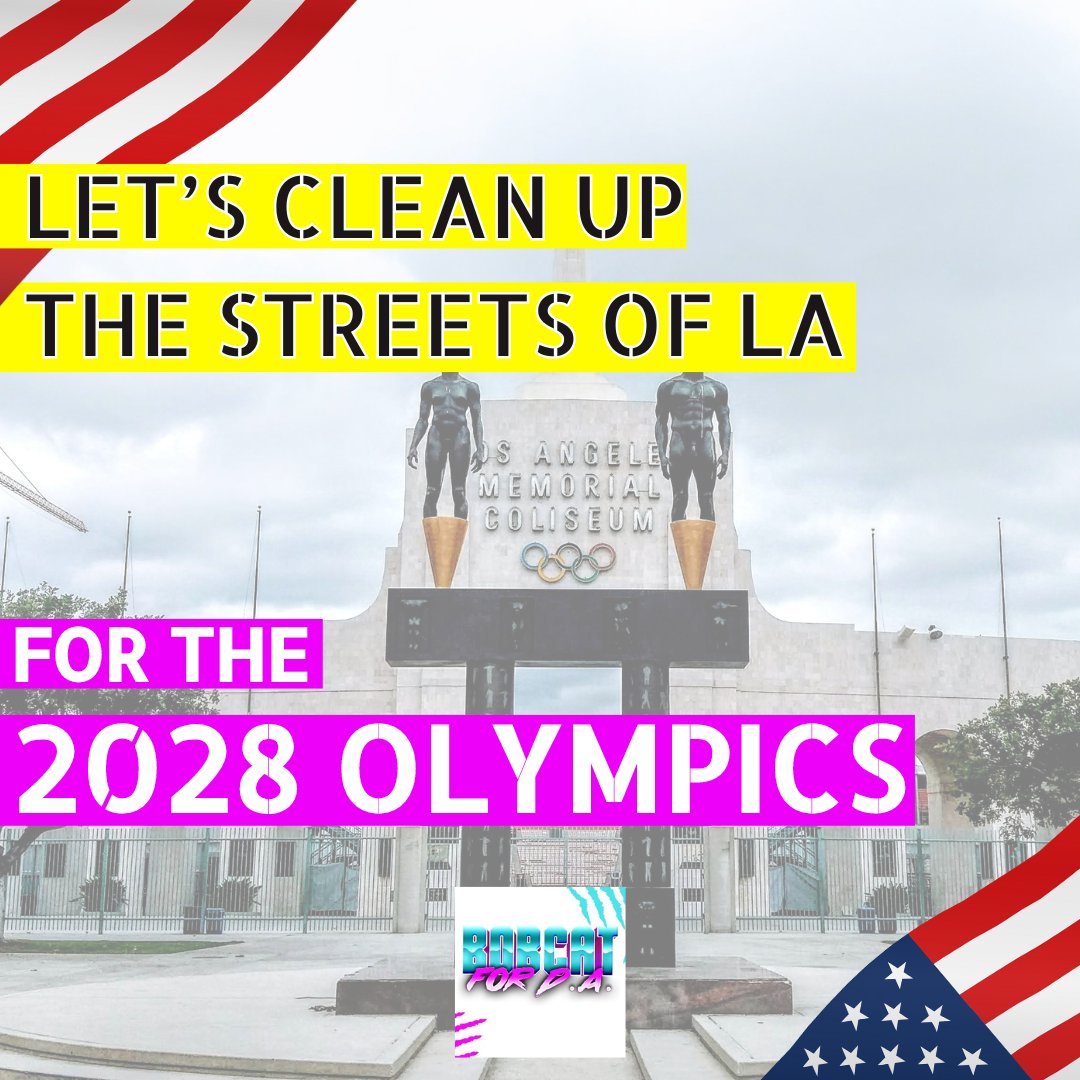 BOBCATforDA's tweet photo. Failed DA Gascon has dug LA into a deep hole where theft and robbery is the norm.

I'm running for DA because I am 💯% confident we can #DroptheHammer on crime and clean up the streets of LA in time for the 2028 Olympics!

We're proud of LA. Let's make sure we're ALL safe in it! https://t.co/xDYTBSnvTI