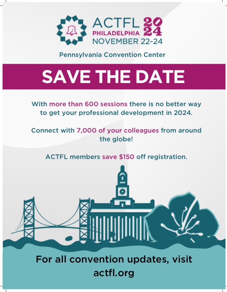 PSMLA is excited to welcome ACTFL to PA this year! To support the ACTFL Convention, PSMLA won’t host its own fall conference, but you can find us at the Convention in Philly. PSMLA members will be able to register @ the ACTFL member rate. Join PSMLA today! psmla.org/individual-mem…