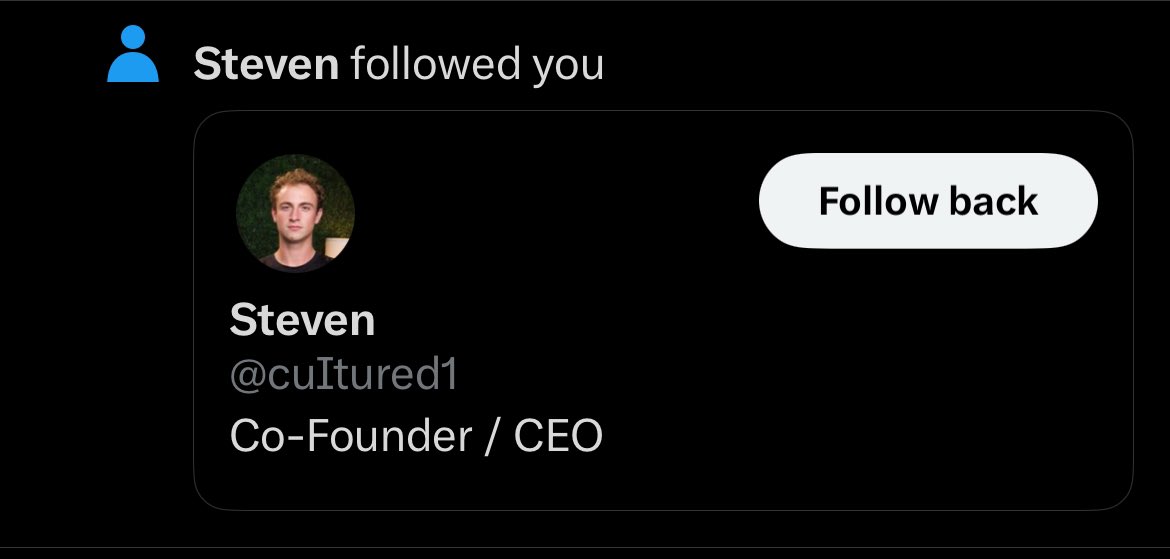 dev0ted__'s tweet image. thank you @cultured for finally following me. been a long time coming, i’ve just sent you the $300 you asked me to send in dms, so thankful for the opportunity to finally be recognized 🙏
