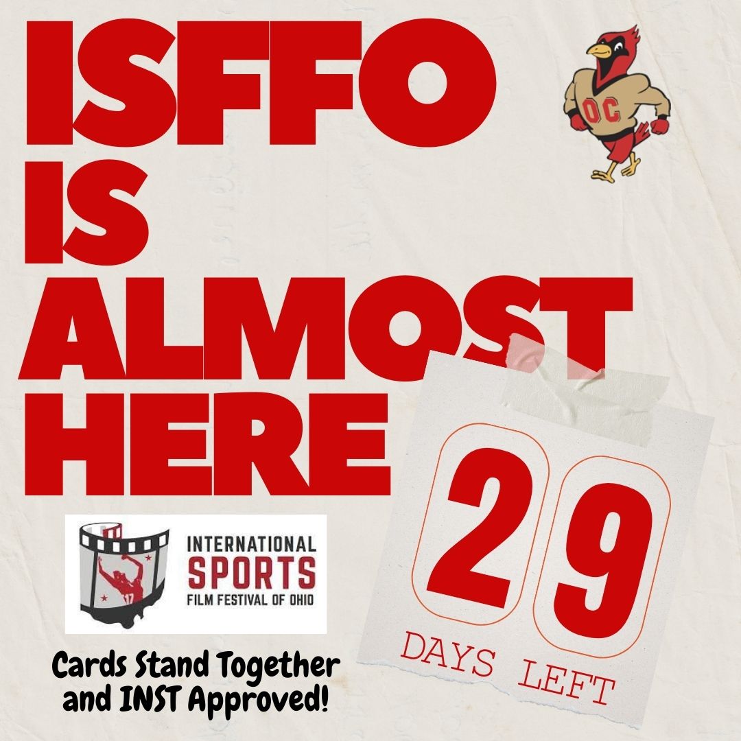 ISFFOtterbein's tweet photo. We are just one month away from the start of our International Sports Film Festival! It will be held March 18th-21st in Rousch 114. 

It will be 4 nights of fun where @Otterbein students will have a chance to win some great prizes! 🎟️🏆📽️@HSSOtterbein #ISFFO #AgainstAllOdds https://t.co/vKYEN6w2cN