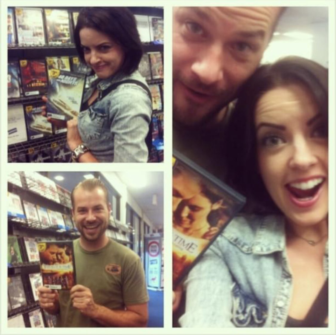 Happy Valentines!! Here’s a great moment with my sweetums <a href="/EmilySandifer/">Emily Sandifer</a> where we both found movies we were in for rent at <a href="/blockbuster/">Blockbuster</a> video. Love you sweetums! Love you too blockbuster. Hahaha but mainly Emily.