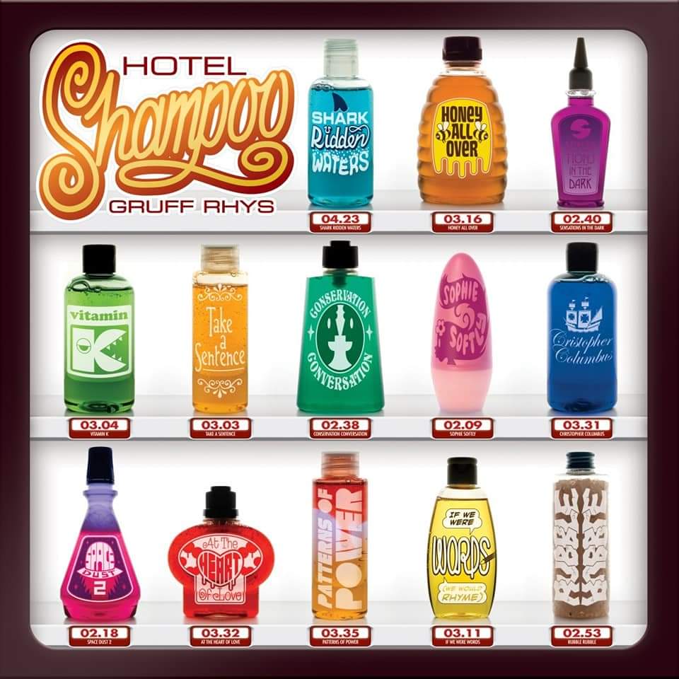 Hotel Shampoo, the 3rd solo album by Gruff Rhys was released 13 years ago today 🏨🧴 It won the very first Welsh Music Prize and features the classic singles Shark Ridden Waters, Sensations In The Dark and Honey All Over 🐬✨️🍯 Artwork by Pete Fowler and Mark James ❤