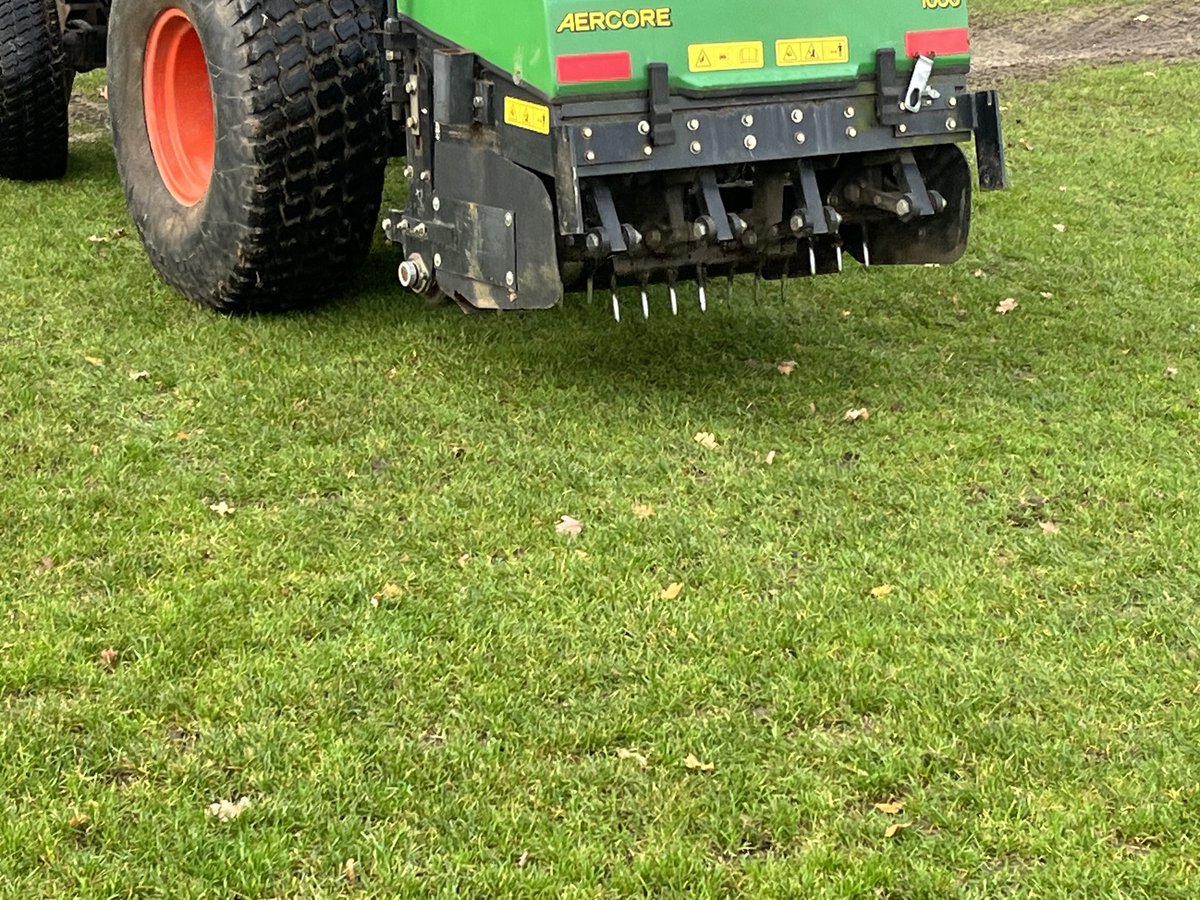 WillcocksGm's tweet photo. Pitch at Mayfield stadium gets some aeration work done today before tonight’s game.. let’s hope it’s drying out. ⁦@AFCCroydonAth⁩ ⁦@BalhamFC⁩ ⁦@ComCoFL⁩ https://t.co/OLjTTehFlc
