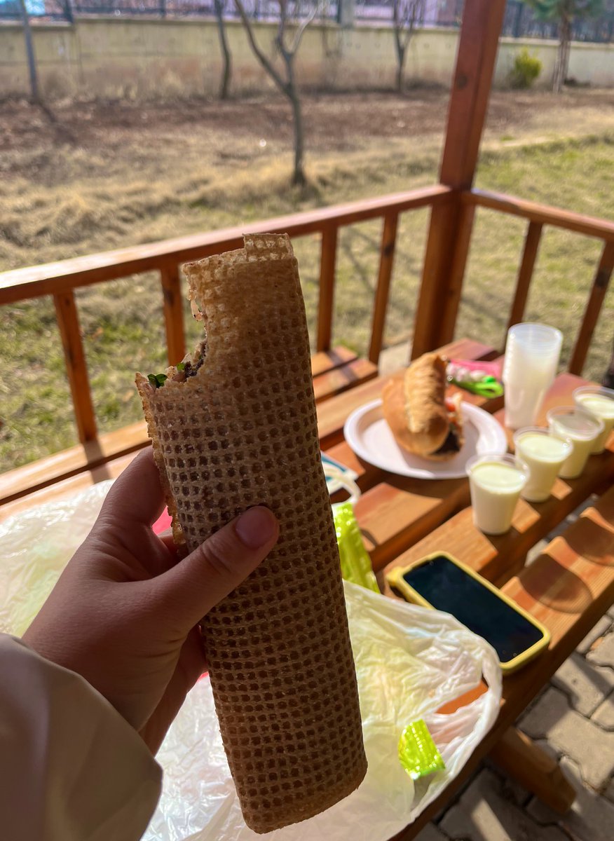 Herkesin çatır çatır beyaz ekmekleri gömdüğü mangal partisinde,benim diyet ekmeğimin ortama girişi…