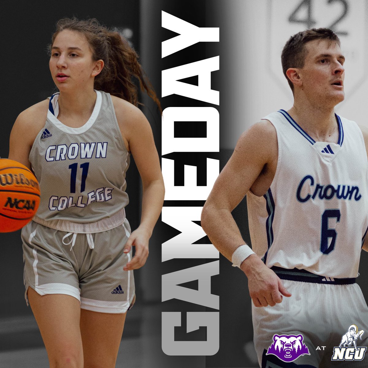 Polars Hoops on the Road Tonight! 🆚North Central 📍Minneapolis, MN ⏰WBB at 5:30pm | MBB at 7:15pm @CrownCollegeMBB @CrownWBB #GoPolars | #hoops | @kwiktrip