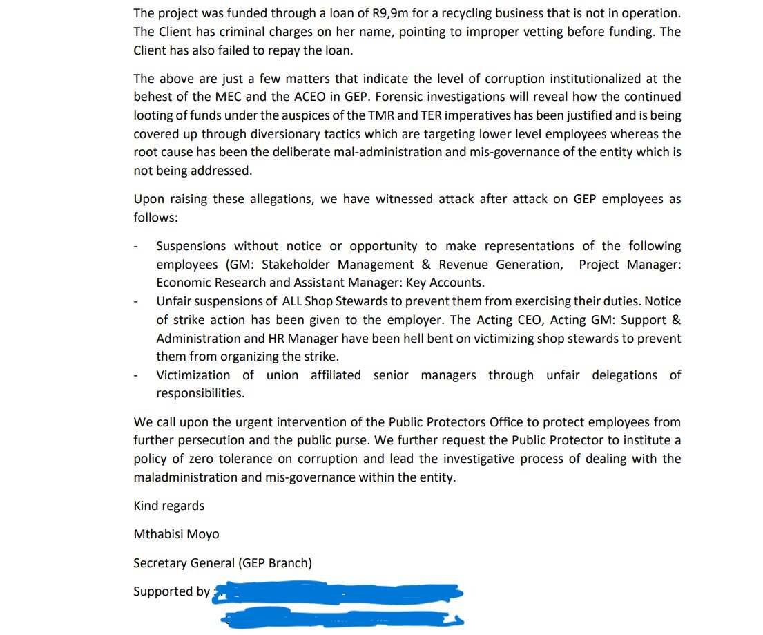 Mtha38's tweet photo. 29 June2017,I co-authored disclosures 2 @PublicProtector exposing #ProjectVuthela which is just 1 of many corrupt deals by Leah Manenzhe as per the extracts below.The retaliation was brutal &amp;youth's livelihoods destroyed @PPLAAF. @XoliMngambi @OUTASA @Corruption_SA @pierredevos https://t.co/61vPfBc9Jq