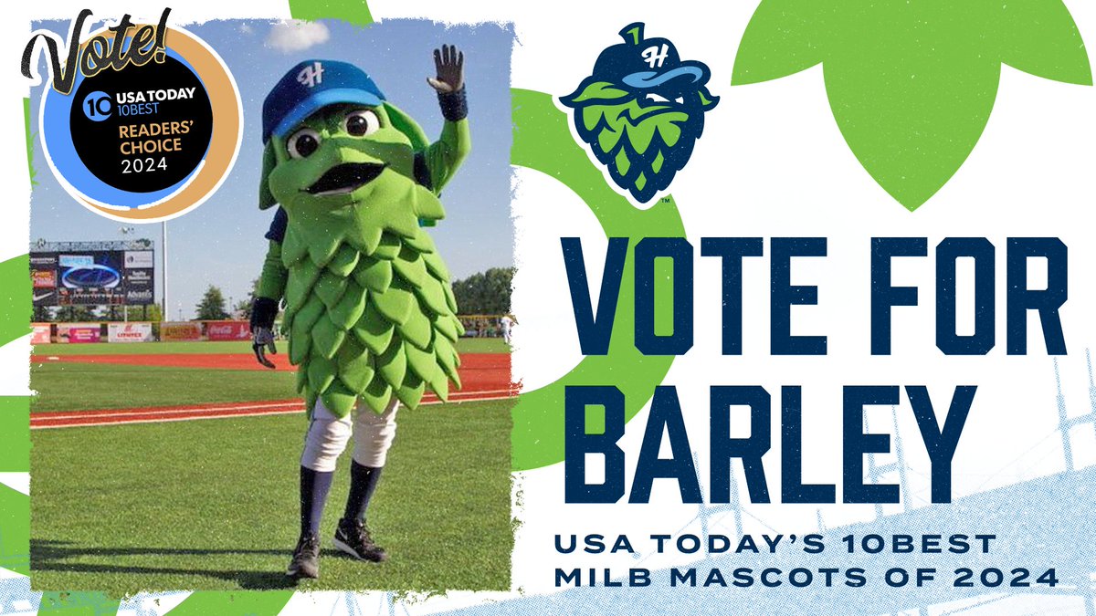 HillsboroHops's tweet photo. 🚨 HOPS FANS WE NEED YOUR HELP 🚨

Your favorite lovable leafy mascot has been nominated for @USATODAY's 10BEST MiLB mascot of 2024! Hit the link below and vote now!

VOTE: https://t.co/gcx2Mu7Ud1 https://t.co/GvIapBH7Qo