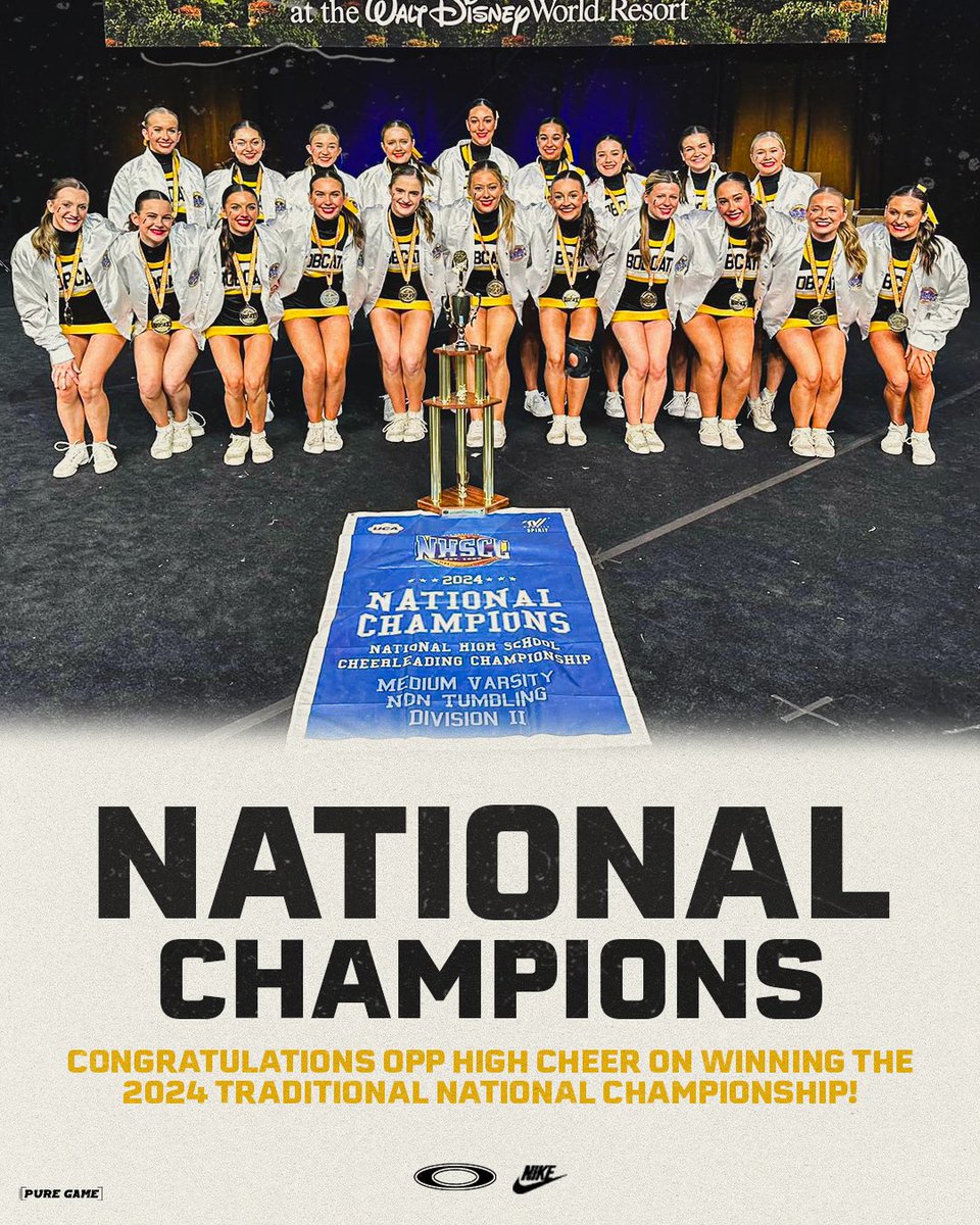 Congratulations to the Opp High Varsity Cheerleaders for winning the GameDay and Traditional National Championship!