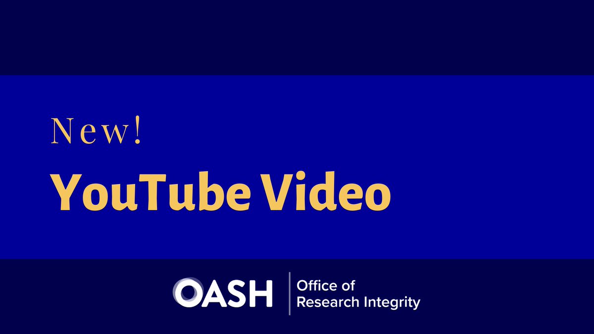 HHS_ORI's tweet photo. See our new video on recordkeeping and #DataManagement, just released today! https://t.co/JLv1ynHoIL  #ORIVideo #NewVideoWednesday #ResearchIntegrity https://t.co/pgzsJei45d