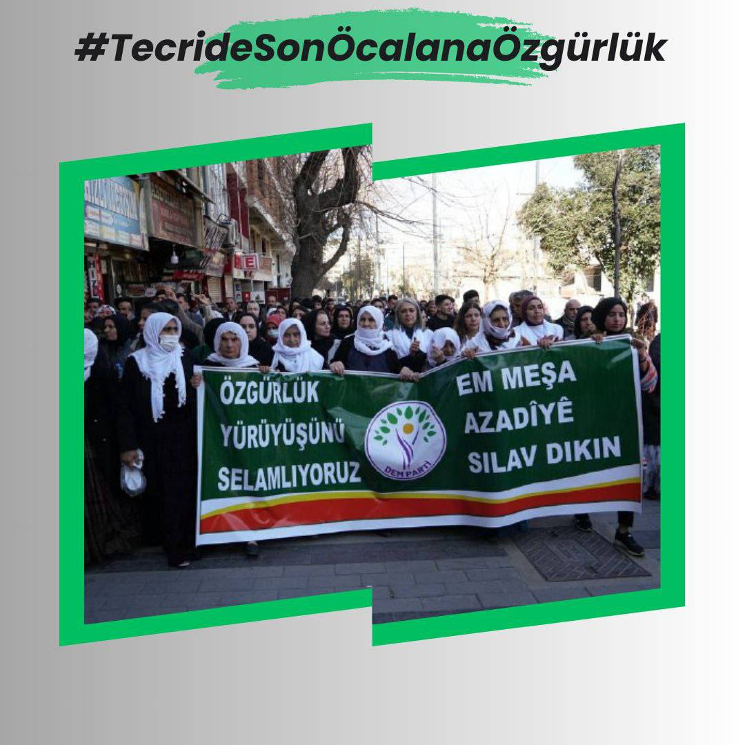 Ji bo rakirina tecrîdê hûn jî parvekin.

#TecrideSonÖcalanaÖzgürlük
