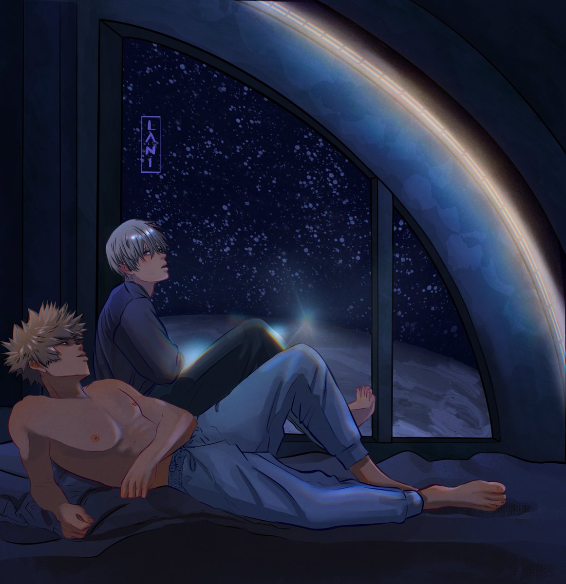 Happy Valentine's Day, @Keinbruh here's your TodoBaku gift for the BNHA #2TopVday2023 with the prompt:

"The sky looks beautiful tonight,  but not as beautiful. as you"
