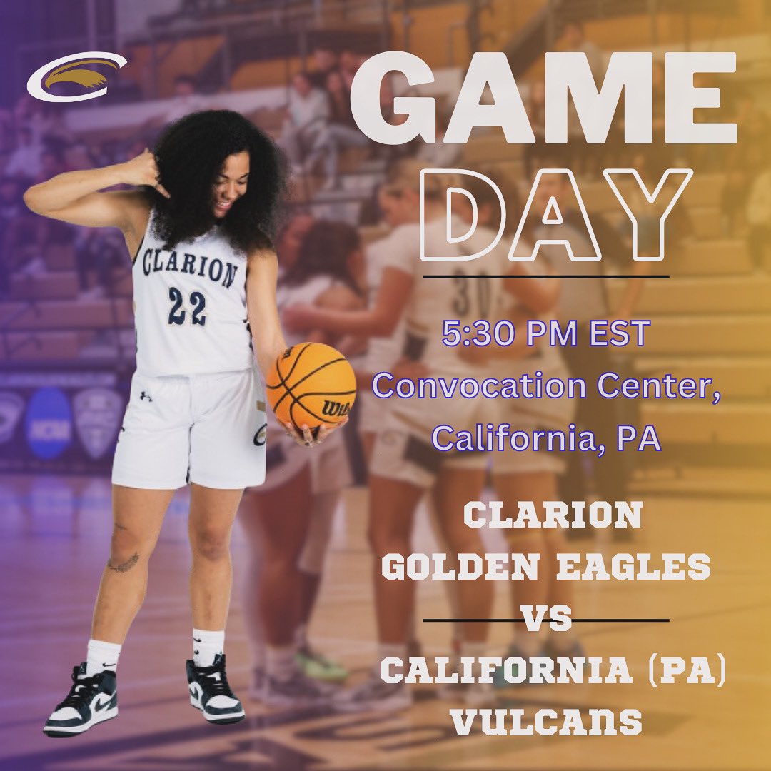 ITS A VALENTINES DAY SPECIAL 💛💙 Clarion Golden Eagles 🦅 VS California (PA) Vulcans 📍- Convocation Center, California, PA ⏰ - 5:30 PM EST 📺 - psacsportsdigitalnetwork.com/?B=969659 📊 - calvulcans.com/sidearmstats/w… #HappyValentinesDay #gameday #womensbasketball #clarionbasketball