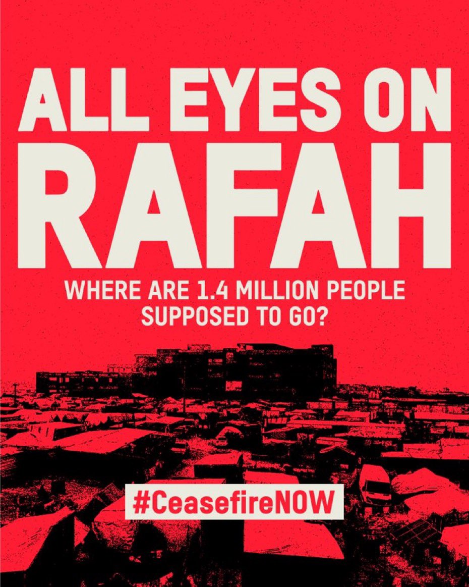 Raquel_Marti_'s tweet photo. Todos los ojos en Rafah. ¿dónde se supone que van a ir 1,5 millones de personas sí Israel inicia una ofensiva terrestre? https://t.co/SMZj47vBHE