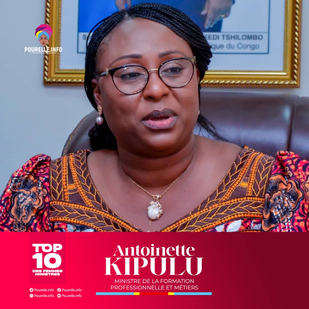 Top 10 des Femmes Ministres Sama II : Antoinette KIPULU, engagée pour une formation de qualité dans toute la République 
<a href="/PrimatureRDC/">Primature de la République Démocratique du Congo</a> <a href="/Pourelleinfo1/">POURELLE.INFO</a>
<a href="/forumpourelles/">Forum Pour Elles</a> @maguy_mbuku <a href="/RienSlesFemmes/">Rien sans les Femmes</a> @MAnthoKipulu
 <a href="/AWLN_RDC/">AWLN_RDC</a> <a href="/EstherMpezoOmba/">Esther MPEZO</a> <a href="/annytenga/">ANNY  T. MODI</a> <a href="/RosetteMamba4/">Florilège Mag</a>