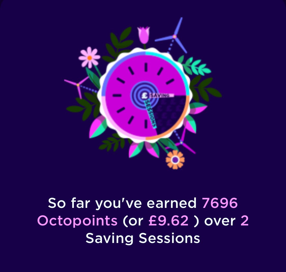 14zz4's tweet photo. I like these #savingsessions! Thank you ⁦@OctopusEnergy⁩ ⚡️🌱 https://t.co/l2WRm6EIc3