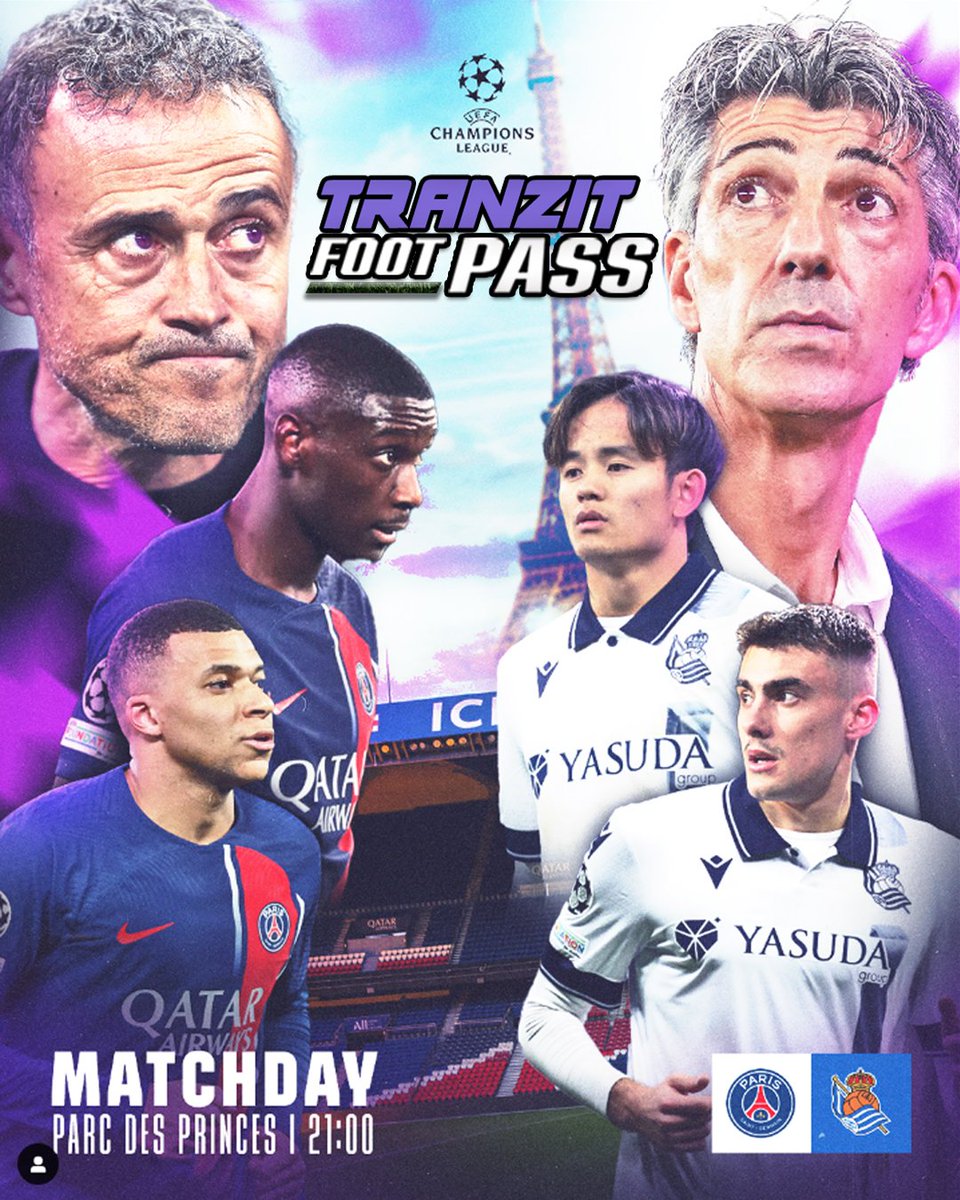 _Tranzit's tweet photo. ⚽TRANZIT FOOT PASS⚽

🏆 8ÉME CHAMPION'S LEAGUE 🏆

🔴🔵 PSG -  REAL SOCIEDAD 🔵⚪

🔴Début du Live à 20h 55 !🔴

♻️RT x Follow pour visionner gratuit!

🔗 Lien en bio 🔗

#LDC #PSGRSO  #ChampionsLeague  #free #StreamingNow https://t.co/Yz83g4wkIp