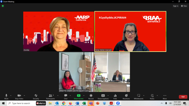 Thank you <a href="/AsmAguiarCurry/">Cecilia Aguiar-Curry</a> meeting with <a href="/AARPCA/">AARP California</a> to discuss our 2024 legislative priorities that include: Long-Term Services and Supports, Long-Term Care, Housing, Transportation, and Affordable Energy Bills. #AARPCALobbyDay24