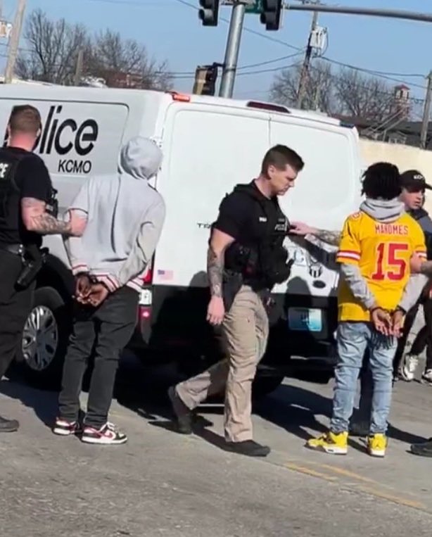 EndWokeness's tweet image. These are the men arrested at the scene of the Kansas City parade attack. This story won't be around for much longer.