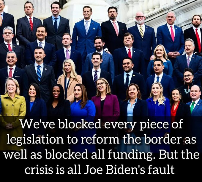 RealeNikki's tweet photo. @CLFSuperPAC Actually solving problems requires Democrats and Republicans to work together, like they did on the recent border bill that Trump told y'all to throw in the trash. You create the problems, then refuse to solve them, then scream about the problems that you refuse to solve. https://t.co/OTjIpAX4Dr