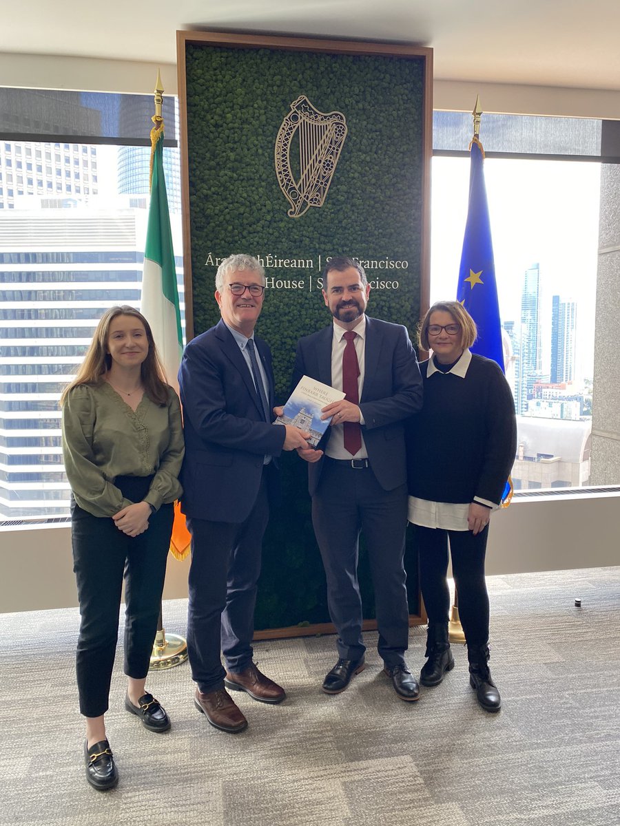 Wonderful to connect with <a href="/IrelandEmbUSA/">Embassy of Ireland, USA</a> council general in SanFrancisco Micheal Smith &amp; Jen Chadwick to  deepen <a href="/UCC/">UCC Ireland</a> <a href="/UCCResearch/">UCC Research</a> with research, innovation &amp; enterprise in San Francisco - <a href="/corkcitycouncil/">Cork City Council</a> twinned city <a href="/Ukilkelly/">Professor Ursula Kilkelly</a> @UCCAlumDevel <a href="/SimonHarrisTD/">Simon Harris TD</a> <a href="/BrysonKerry/">Kerry Bryson</a>