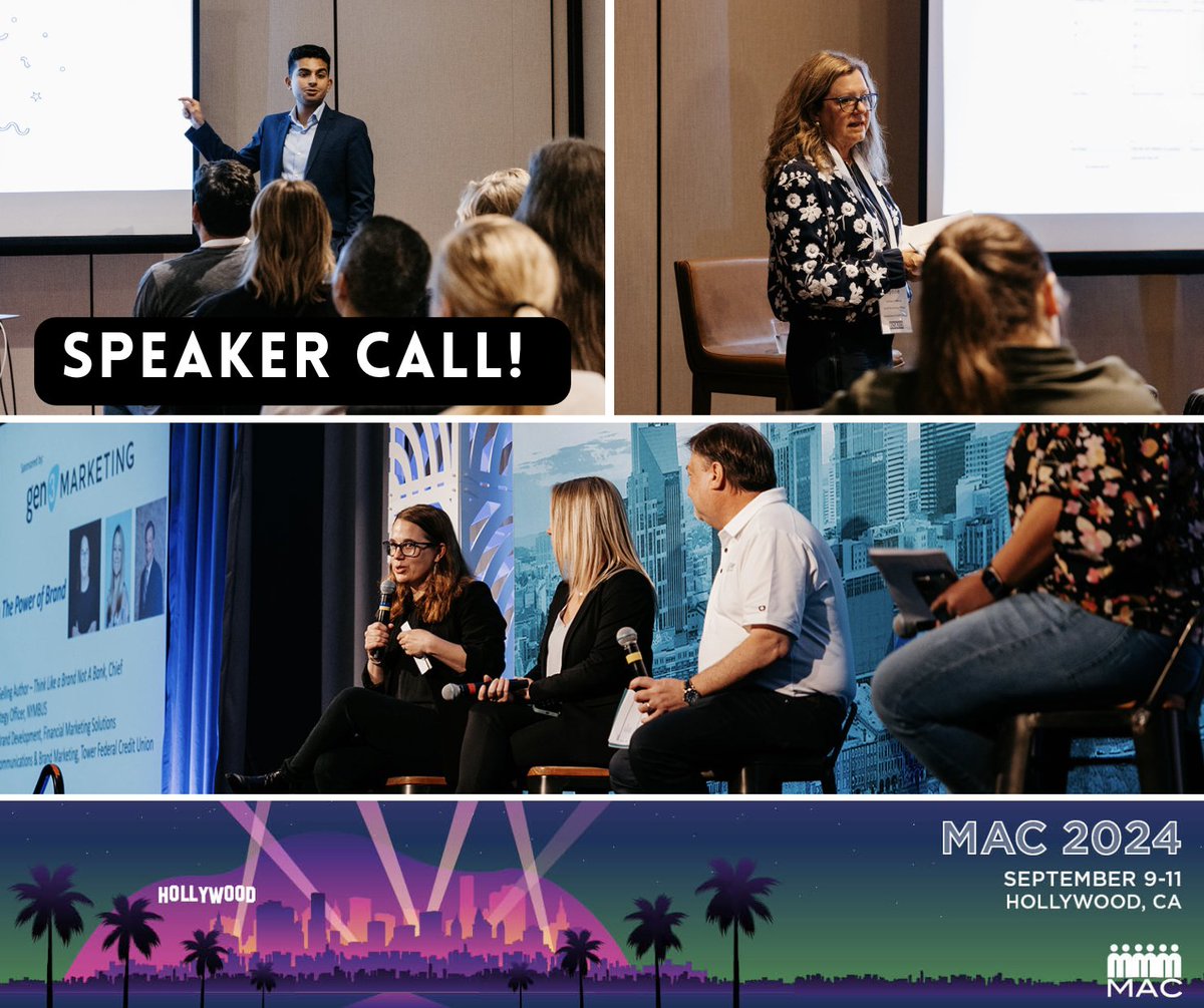 Flex your public speaking muscles at #MAC2024! If you or a coworker would like an opportunity to present to your #creditunion marketing peers, just fill out this quick form: docs.google.com/.../1FAIpQLSei…...