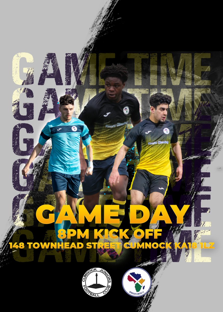 Game on tonight vs @CumnockJnrsFC 🤝⚽️ Our first time visiting townhead Park Looking forward to a good game and a massive experience for the boys. Good luck to both teams !