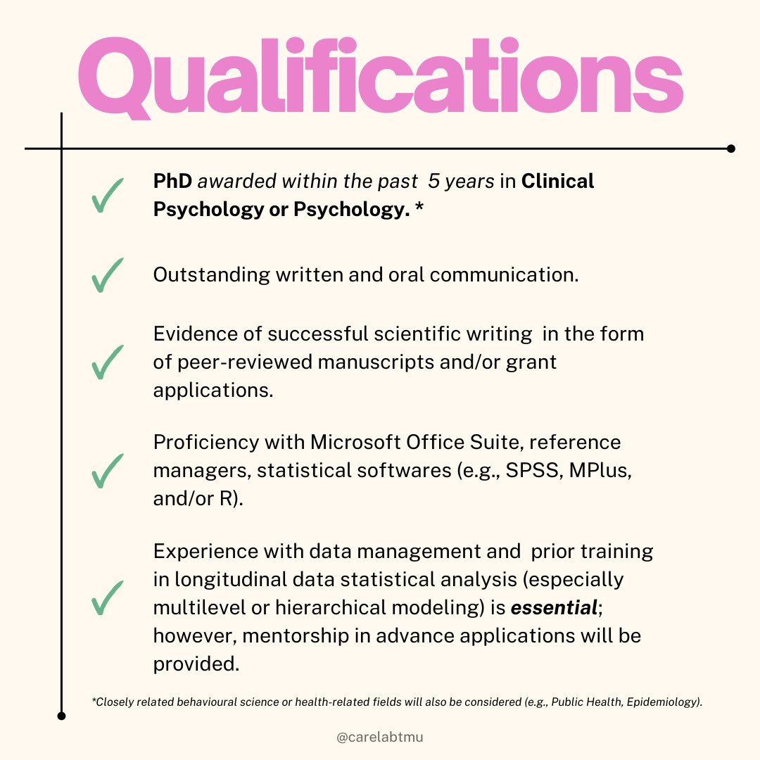 CARELabTMU's tweet photo. The CARE Lab is looking for a Postdoctoral Fellow to join our research team! For more details, see below. https://t.co/ExfApqOeg5