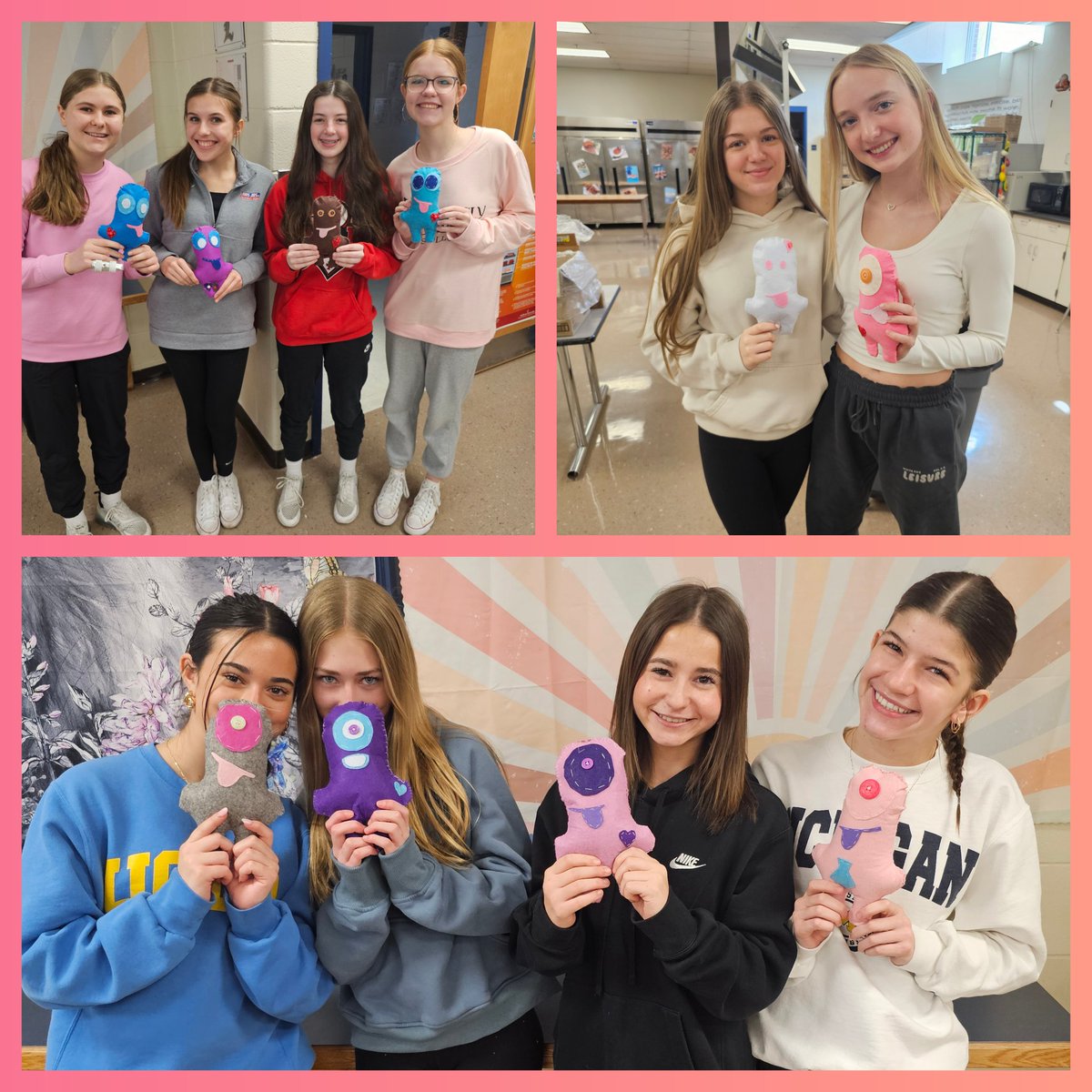 FACS Survey has been working very hard on their Monster project! They have greatly improved on their hand sewing skills! So proud of all their final products! #CTEMonth #WeAreLemont