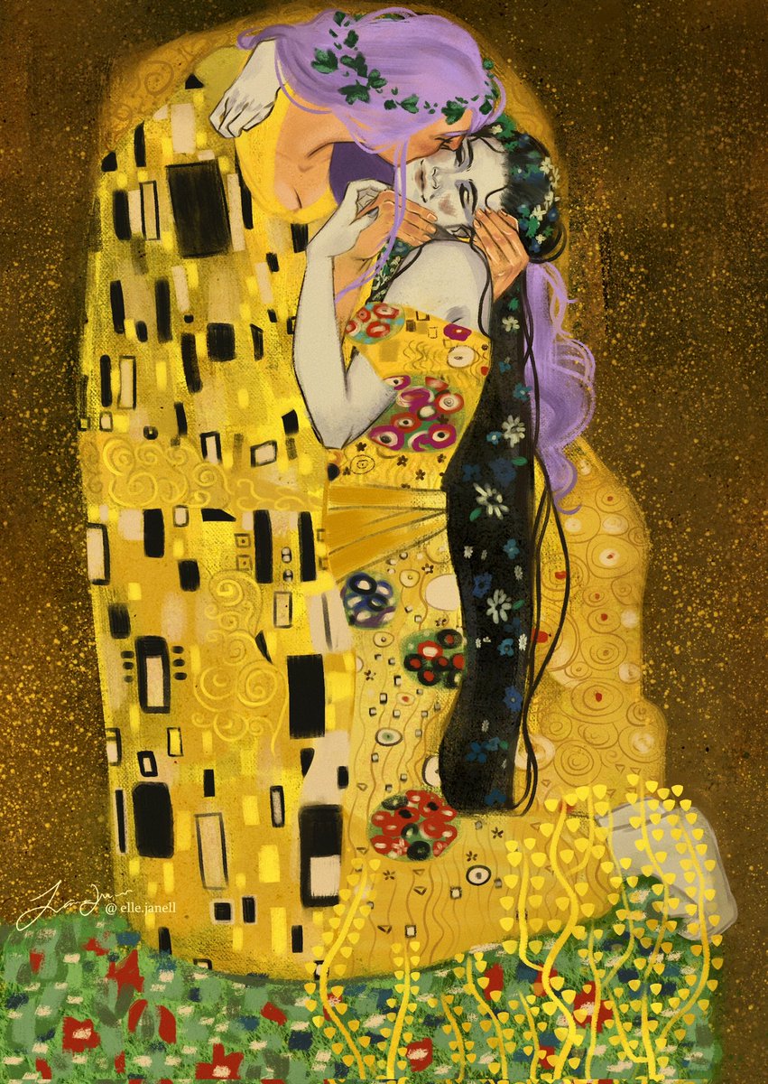 Happy Valentine's Day! I just love these two so much 🥰 Recreation is of 'The Kiss' by Gustav Klimt #imodna #gustavklimt #criticalrole #criticalrolefanart
