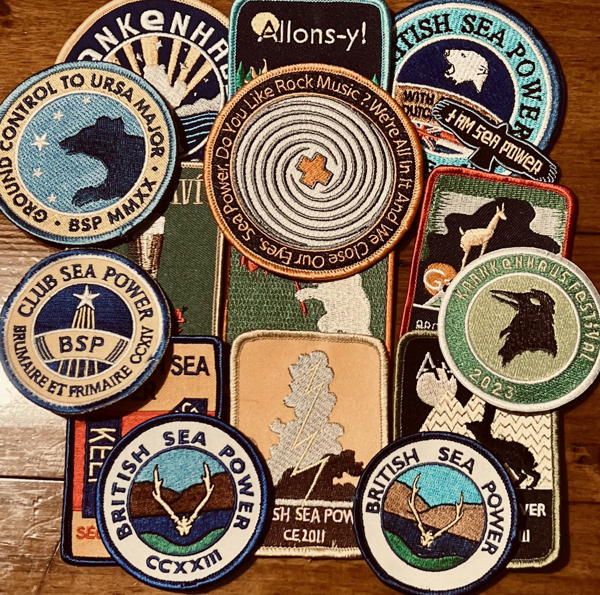 Always exciting add a new <a href="/SeaPowerBand/">Sea Power</a> patch to the collection. Looking forward to Saturday <a href="/Islington_AH/">Islington Assembly Hall</a> 

(Still missing two for a complete set - respect to those who can identify the missing ones. Love to those who’ll donate them !)