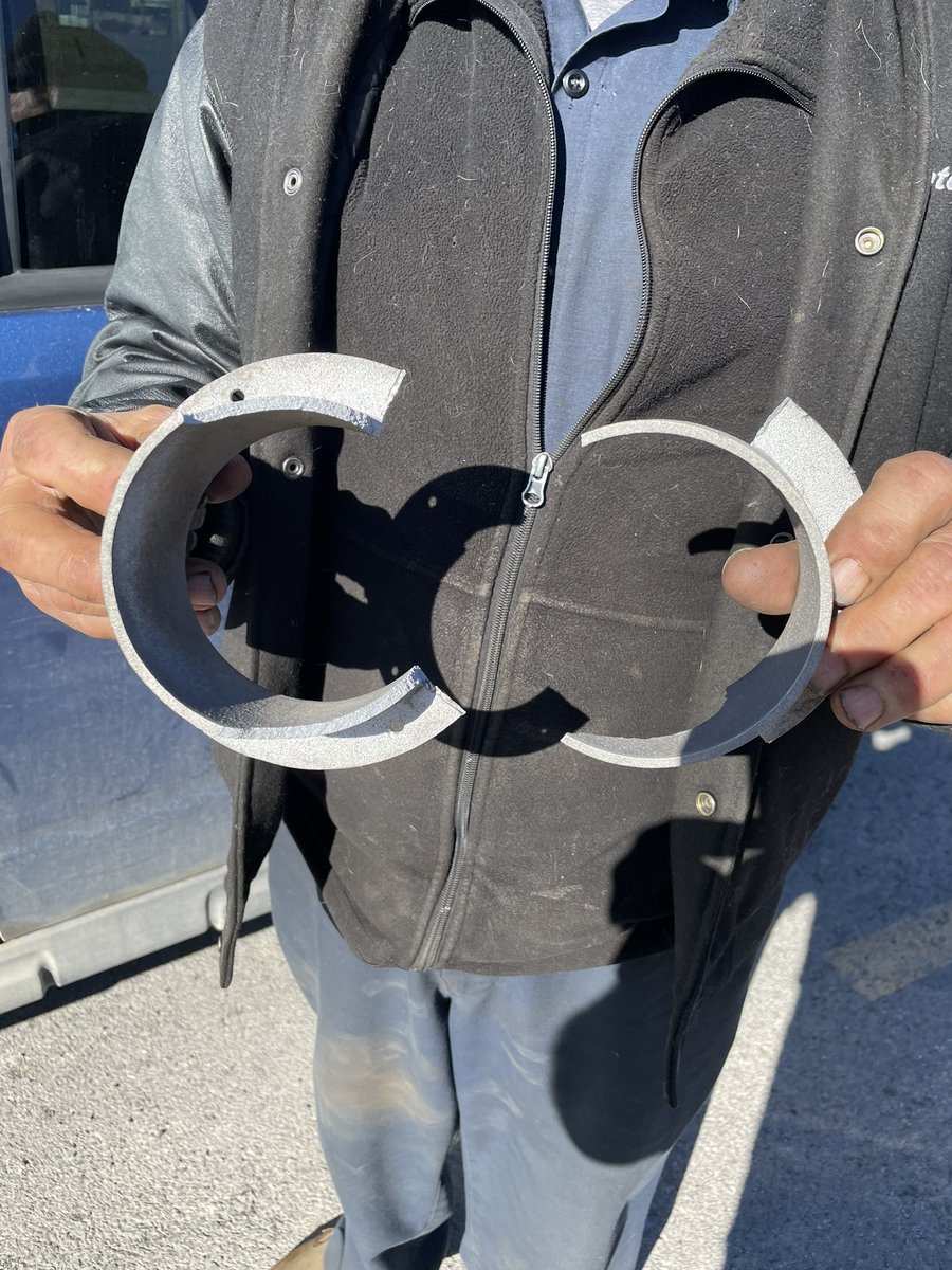 Our fire station had a visitor today who, through some curiosity, got his head stuck in an exhaust port in a garage door. The owner was able to get the exhaust port out of the door and bring the poor pup to us!