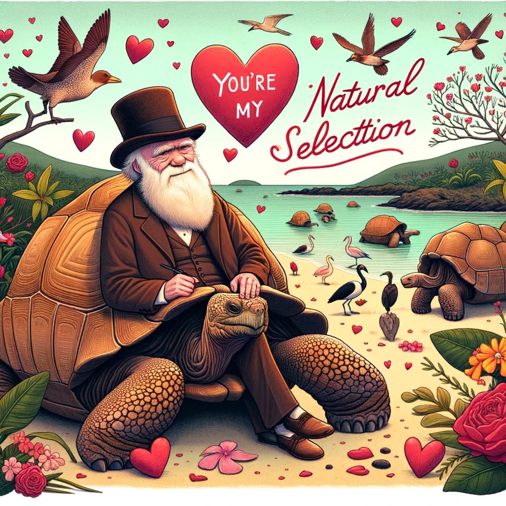 megafluidics's tweet photo. Happy valentine's day for all the scientists, from Darwin

"I'm drawn to you with an irresistible selective pressure. In the ecosystem of my heart, you're the keystone species -- you're my ... natural selection."

image courtesy of #chatgpt

#ValentinesDay #naturalselection https://t.co/H44QWKOIfY