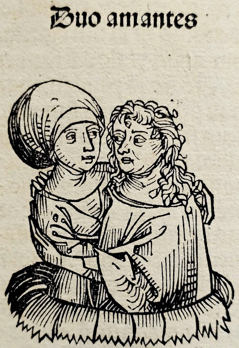 I'm taking @uealdc students on a trip to @Nrw_Cathedral Library and got to spend some time in advance with the 15thC book we'll be seeing and spotted these two who I thought would be perfect to share today #duoamantes #twolovers #ValentinesDay #valentinesday2024 #medievaltwitter