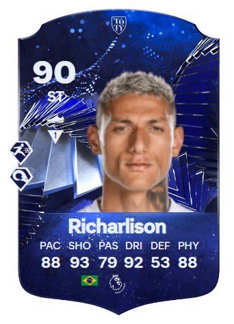 Updated Evo option for Richarlison, costing max 75k or 500 FC Points.

How to complete:

1.) Complete “Right Side Star” Evo and claim all.

2.) Start “TOTY Striker Prosepect” Evo, complete Level 3 *BUT DO NOT CLAIM LEVEL 3, wait 1 day for it to expire.

3.) Use the red Evo earned