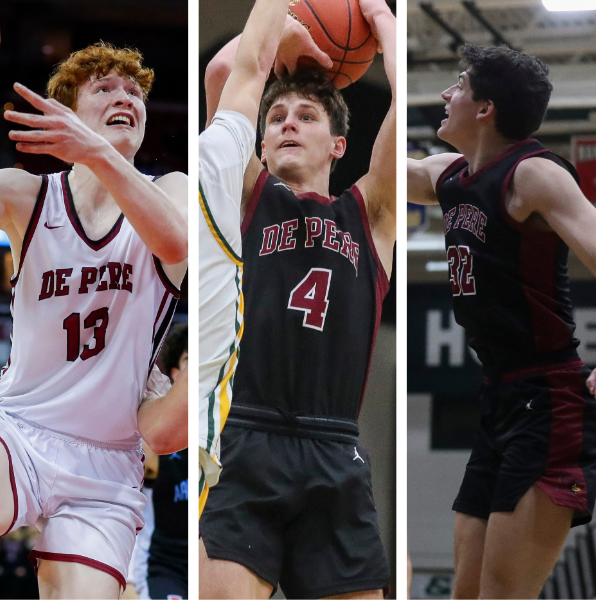 GreenBaySports's tweet photo. We’re spotlighting top-ranked @DePereHoops on tonight's Varsity Roundtable. Will Hornseth, Zach Kinziger and Ben Willihnganz are the guests. Watch live at 7 p.m. and ask questions. Catch it here: https://t.co/9CpekuH5ZM #hsswi #wisbb https://t.co/rIczaz2EY3