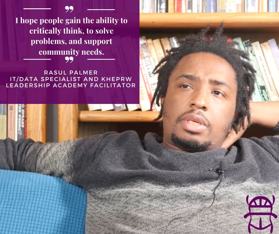 Meet Rasul Palmer, a practiced systems thinker, skilled facilitator, and integral part of the Kheprw Team. He is adept at navigating the big-picture problems that can make or break any growing institution. Register for the Kheprw Leadership Academy here: bit.ly/3SGnfRi